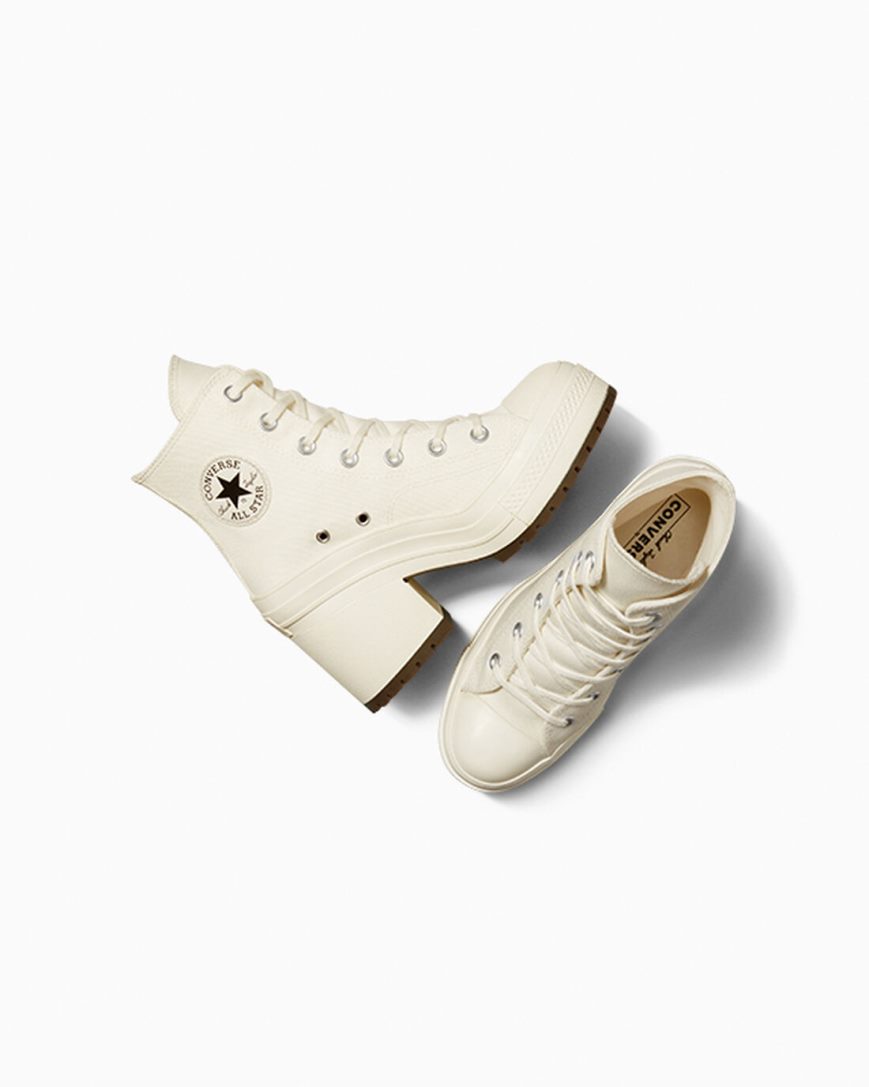 Dámské Boty Vysoké Converse Chuck 70 De Luxe Heel Béžový Černé | CZ VYJQ43